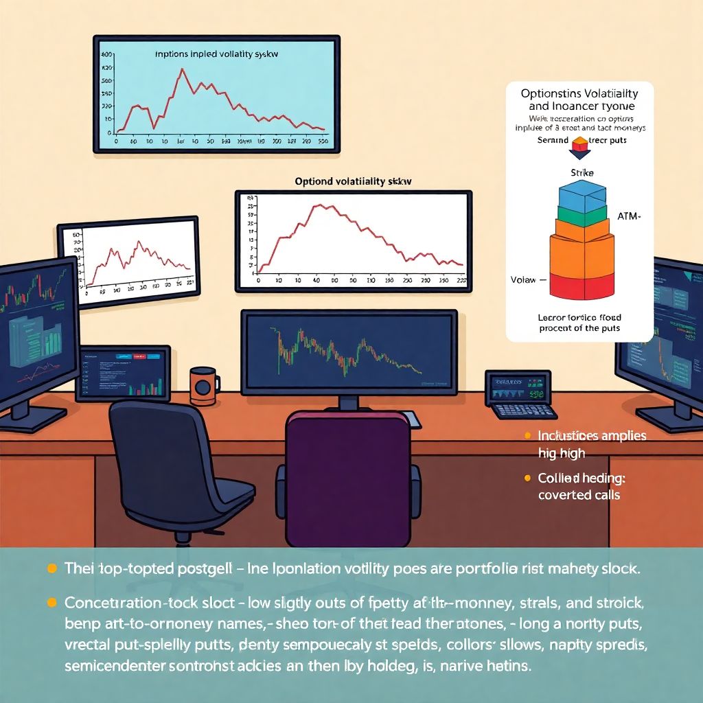 Options skew and portfolio diversification to reduce concentration risk